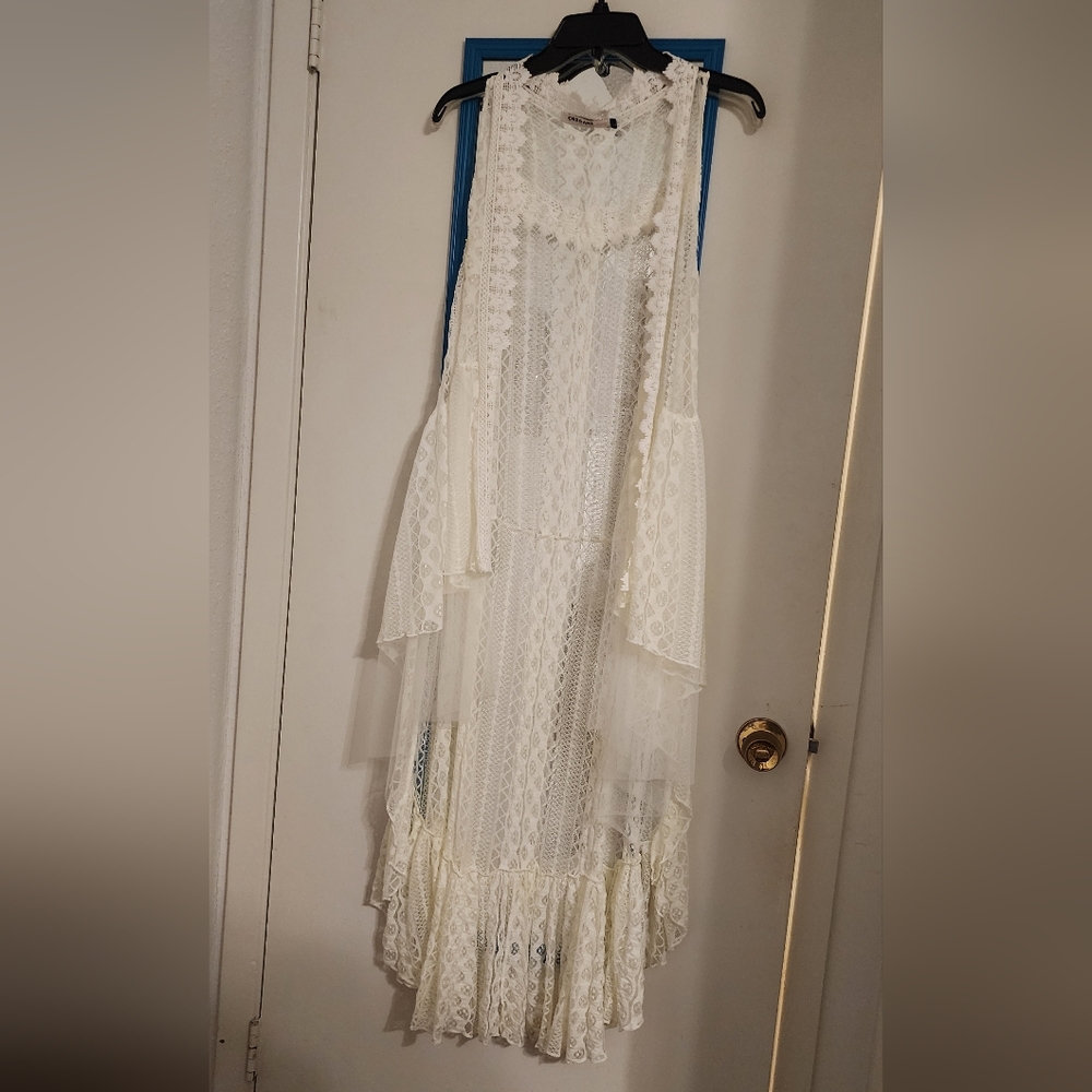 White lace/tulle shrug